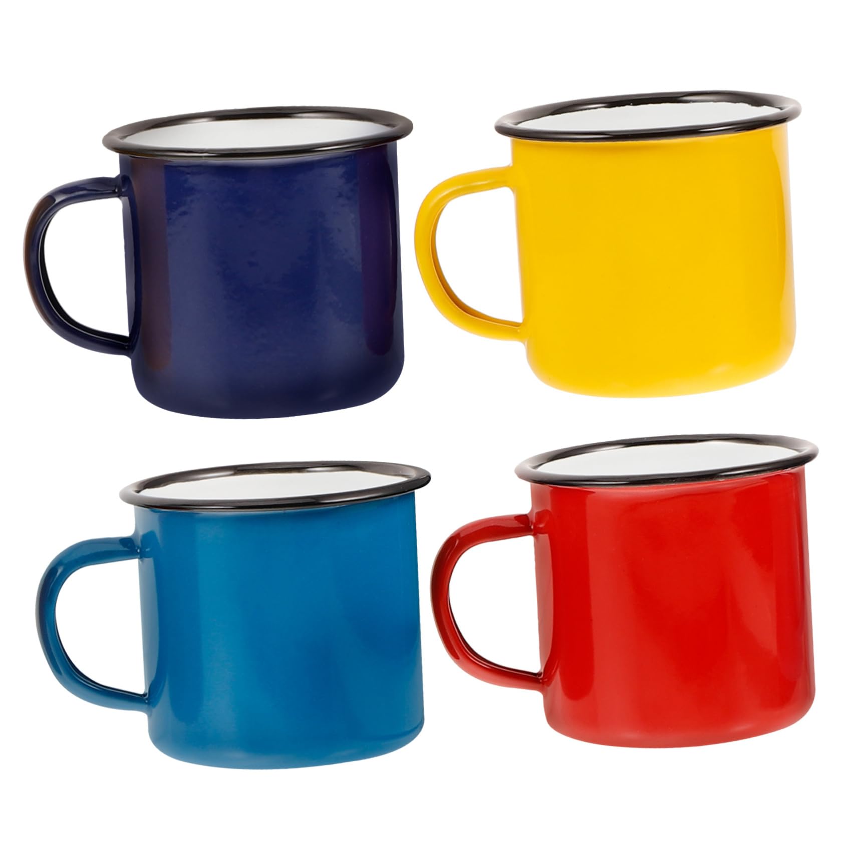 4stücke Teiliges Retro Emaille Trinkbecher Set Für Zuhause Und Outdoor Rot Gelb Peacock Grün Und Dunkelblau Für Kaffee Tee Wasser Und