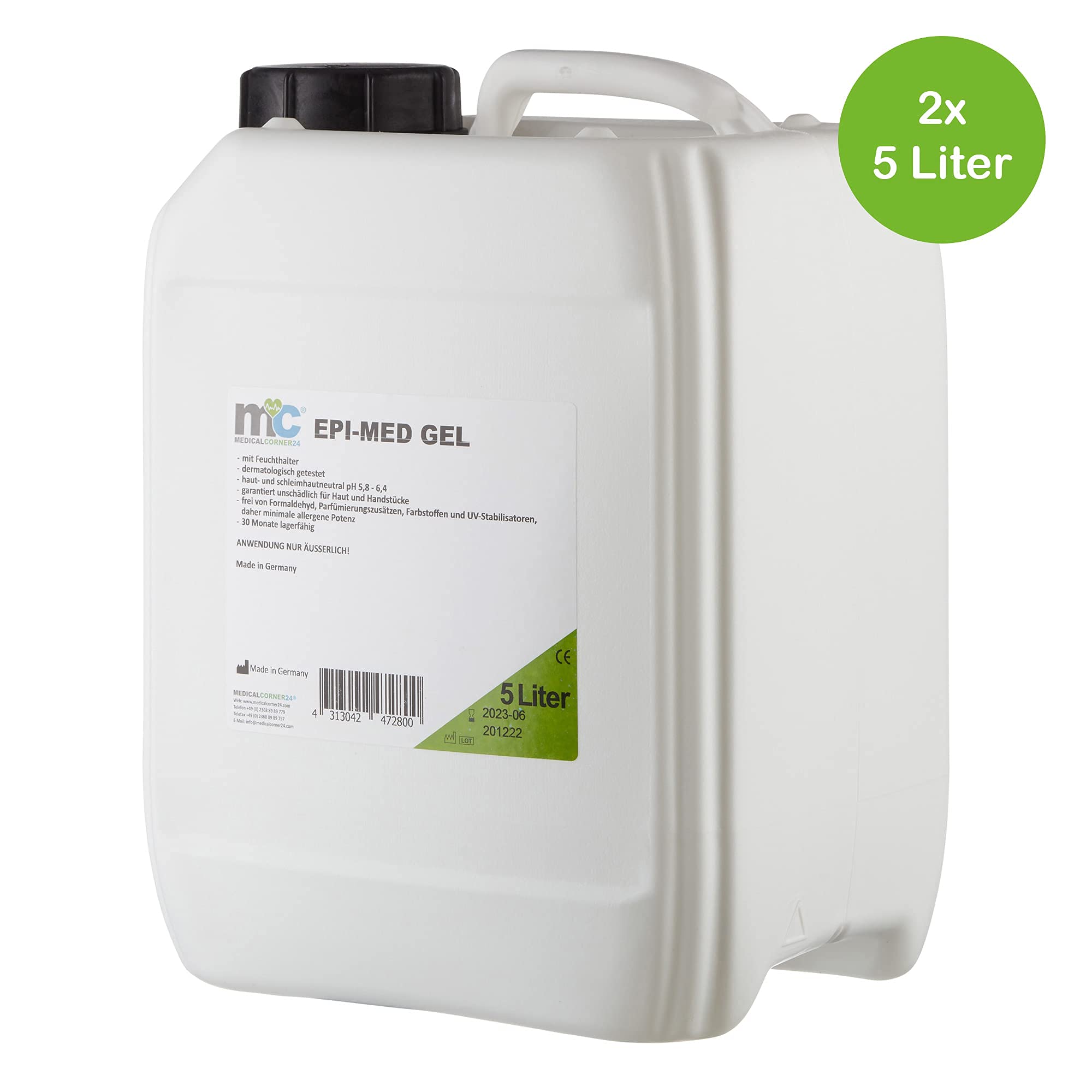 Gel epimed à lumière pulsée IPL Gel de contact, laser, épilation, 2 x Bidon de 5 L