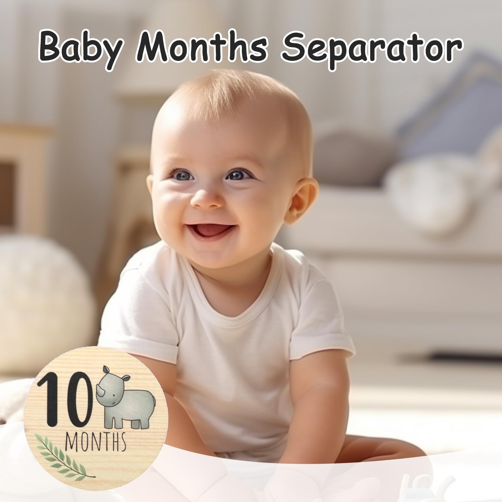 ExcellaElite Milestone Baby Cards 7 PCS,Baby Monthly Milestone Cards Wooden,Double-Sided Baby Milestone for New Parents Gift Set,Baby Months Cards for Baby Photos Nursery Decor Baby Shower Gifts - Image 3