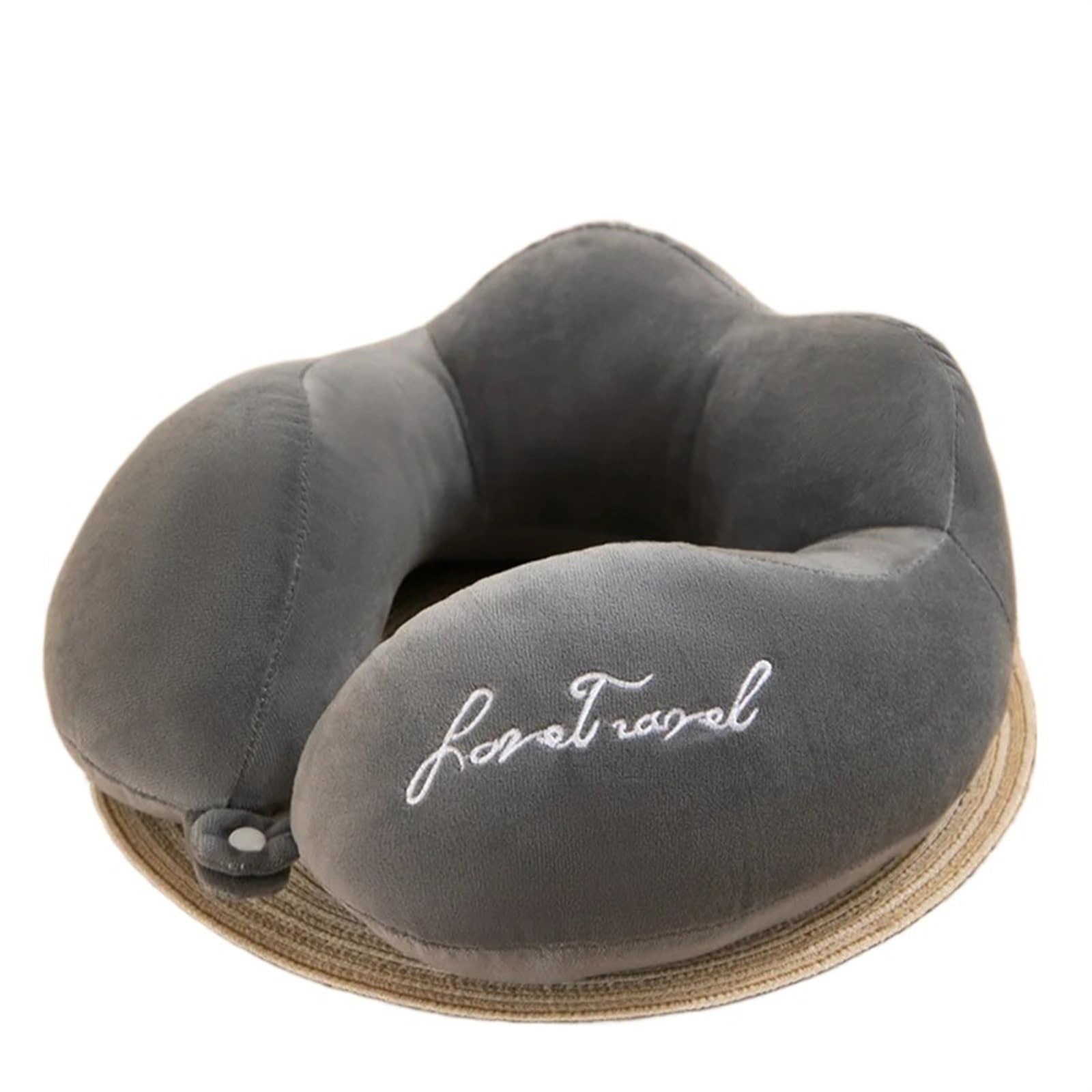 YShiuoL Neck Pillow Neck Pillow Airplane Car Travel Healthcare Soft U Shaped Nap Cushion PP Cotton(Grey)
