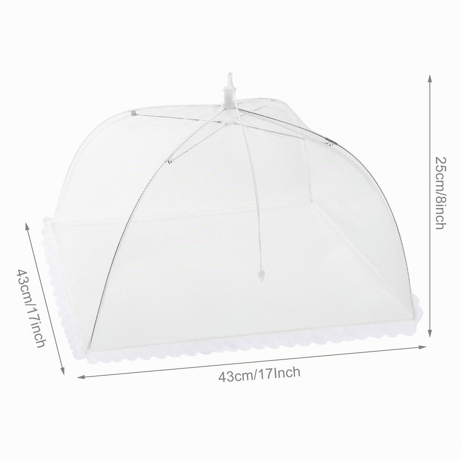 Homealexa 6PCS Campanas Plegables para Comida, Protección contra Moscas, para Comida, Fruta, Picnic, Barbacoa, Blanco, 1 Tamaño XL + 5 Estándar