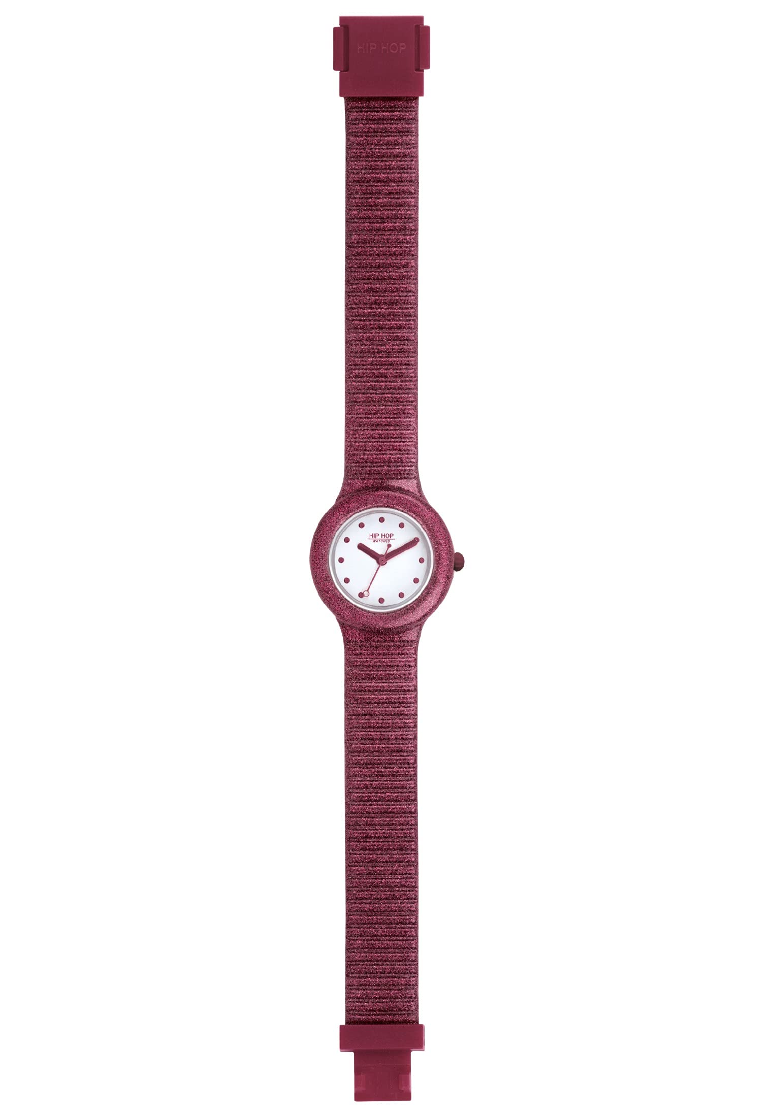 Hip Hop Sparkling Mania damski zegarek na rękę silikonowy bordowy, średnica: 32 mm, wodoszczelność: 5 bar, HWU1022
