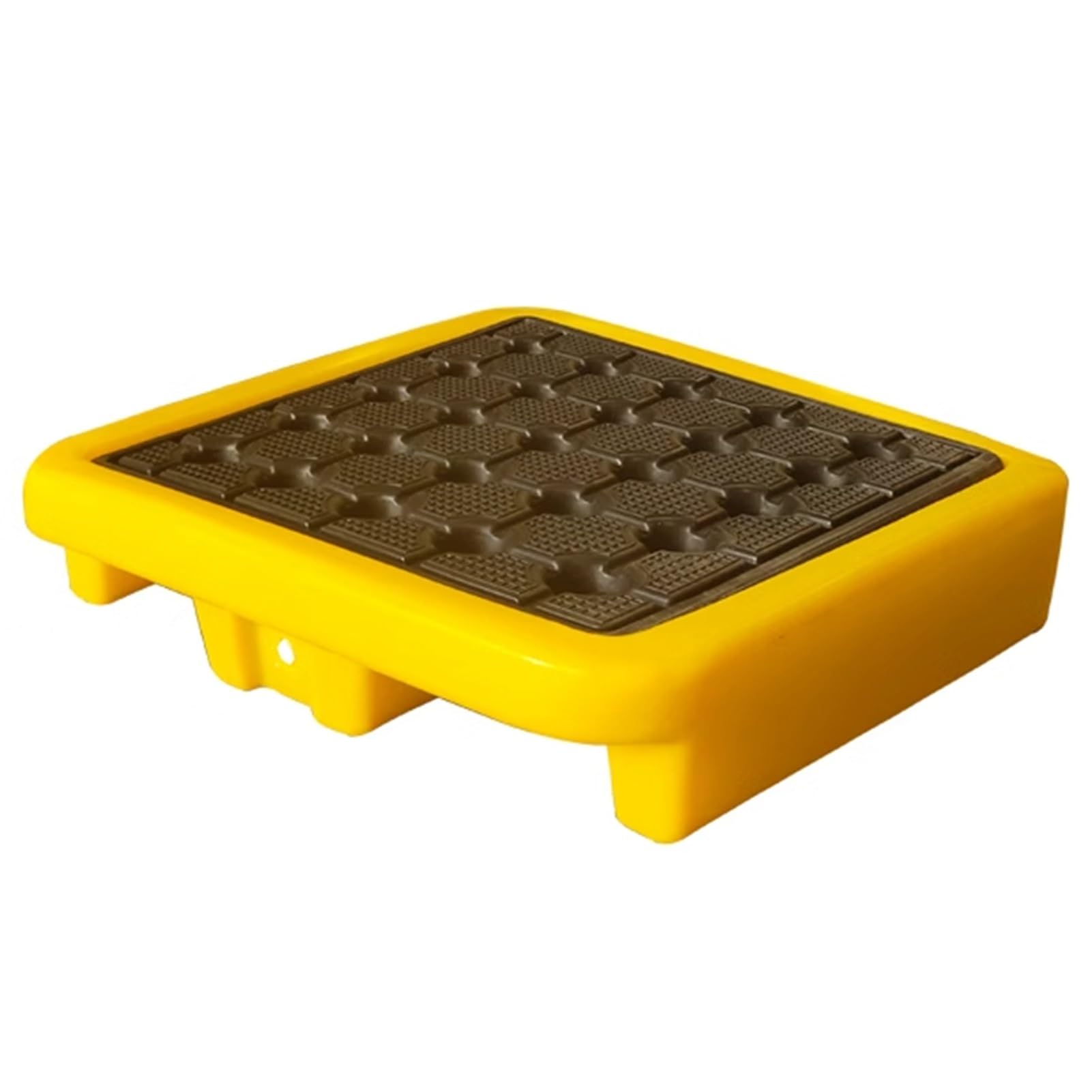 QUSYZD Oil Spill Containment Tray, Leakproof Polyethylene Pallet with Drain Outlet, Stackable Anti-Skid Platform for Oil Drums & Paint Buckets in Warehouses & Facto,28.35x28.35x6.10in/72x72x15.5CM