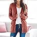 Kenhansion Women's Long Sweater Cardigan Sweater Long Sleeve Button Down Open Front Cable Knit Sweaters Fall Loose Outerwear (Brick Red,3X-Large)