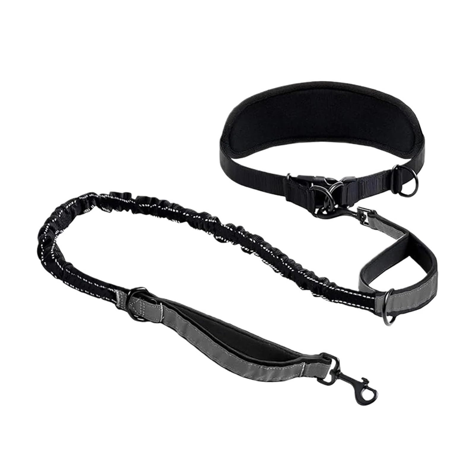 Compatibile con la vita al guinzaglio del cane cintura di supporto lombare Bungee allungabile multifunzionale nero