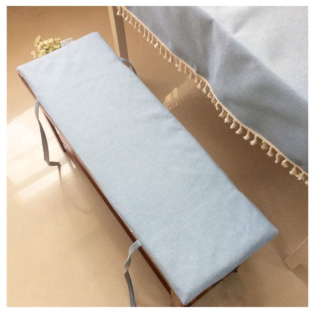 wangk Thick Bench Cushion,Rectangle Bench Seat Soft Pad Mat Chaise Swing Chair Cushion for Garden Outdoor for 2 3 Seater Garden Bench Patio Pad Bench Cushion-Light Blue 100×30×2cm(39×12×0.8in)