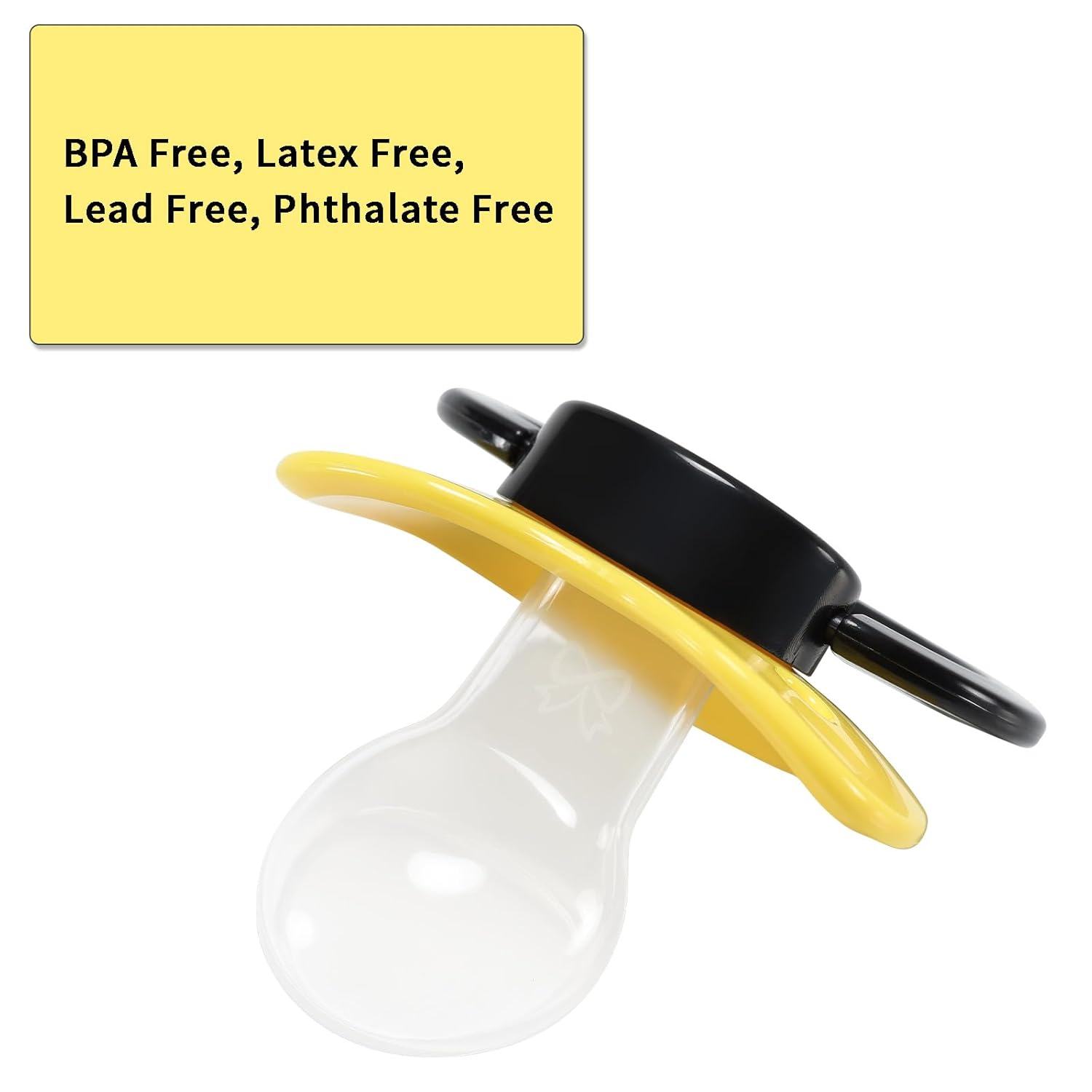 CutiePlusU Adult Sized Pacifier Large Shield Blue Green Yellow - Image 3