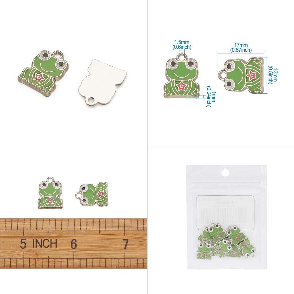 Craftdady Enamel Dangle Charms Pendant Food Animal Flower Cute Charms Colorful Metal Fruit Pendants Hang Ornament for Craft Bracelet Necklace Earring Key Chains Jewelry Making - Image 4