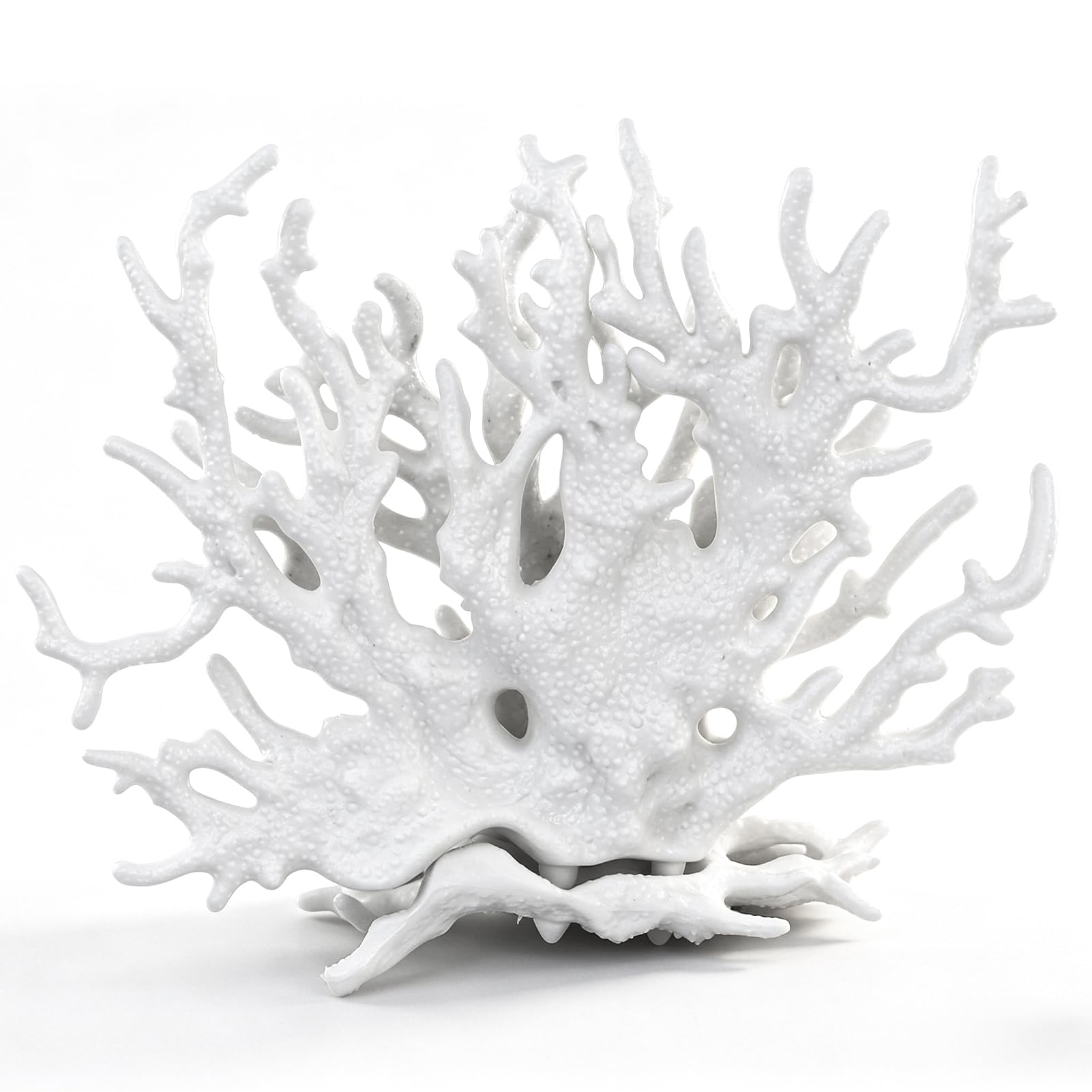 1 decorazione per acquario, corallo finto di gamberetti, acquario e pianta d'acquario, adatto per acquari di piccole e medie dimensioni (bianco)