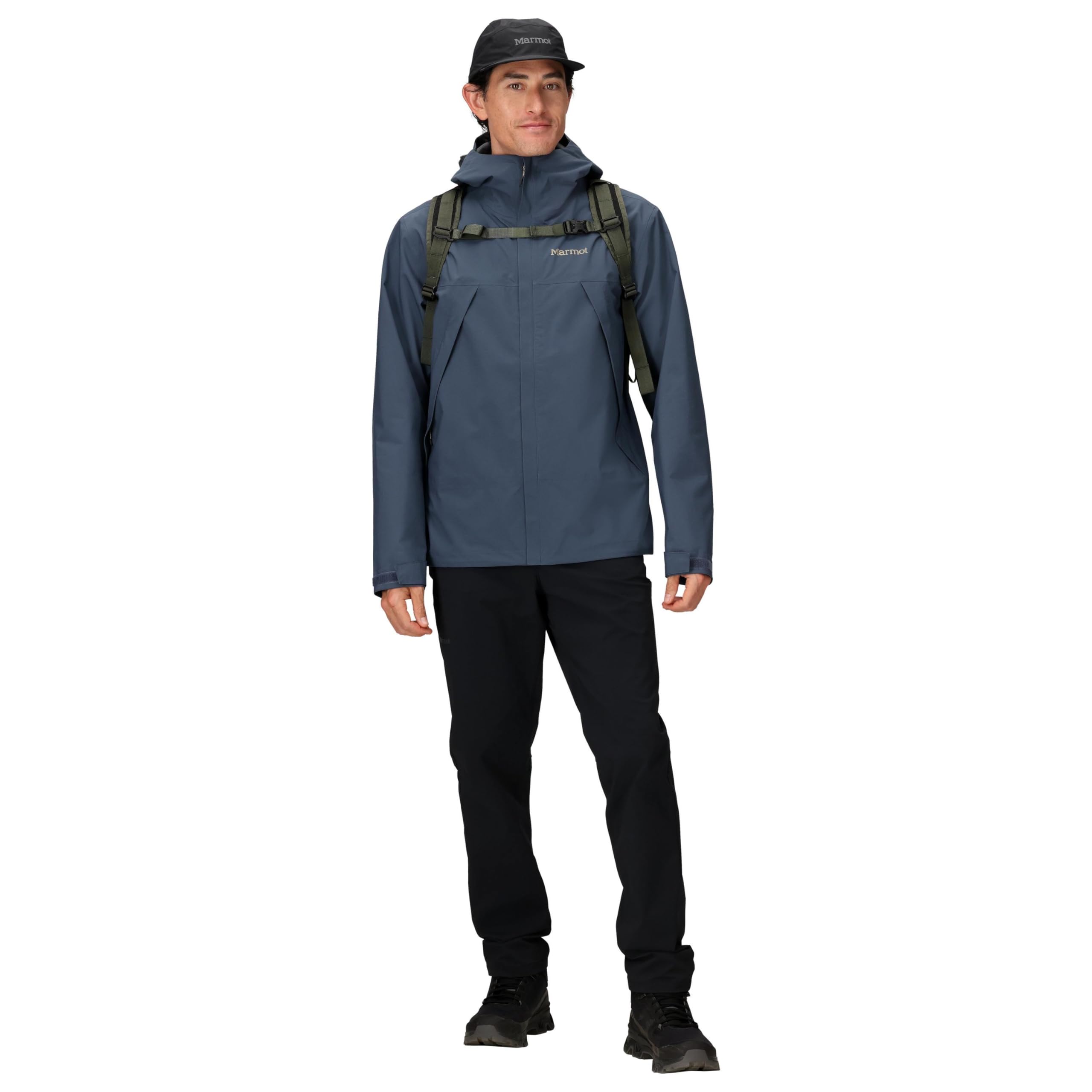 Marmot Meżczyzni PreCip Eco Pro Jacket, Wodoodporna Kurtka, Lekka Kurtka Przeciwdeszczowa z Kapturem, Thunderhead, L
