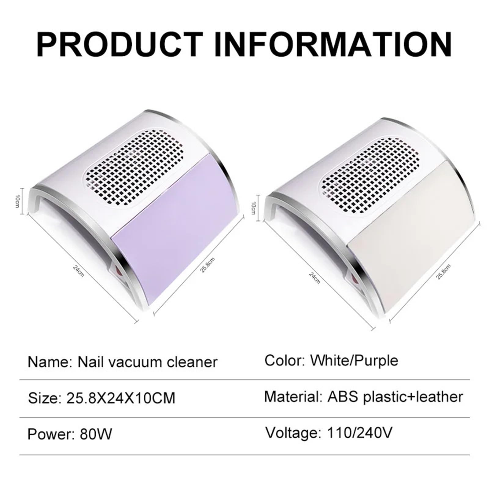 MRKU Aspiradora de manicura con Filtro Lavable, aspiradora de bajo Ruido y Doble Ventilador de Escritorio de 80 W de Alta Potencia.
