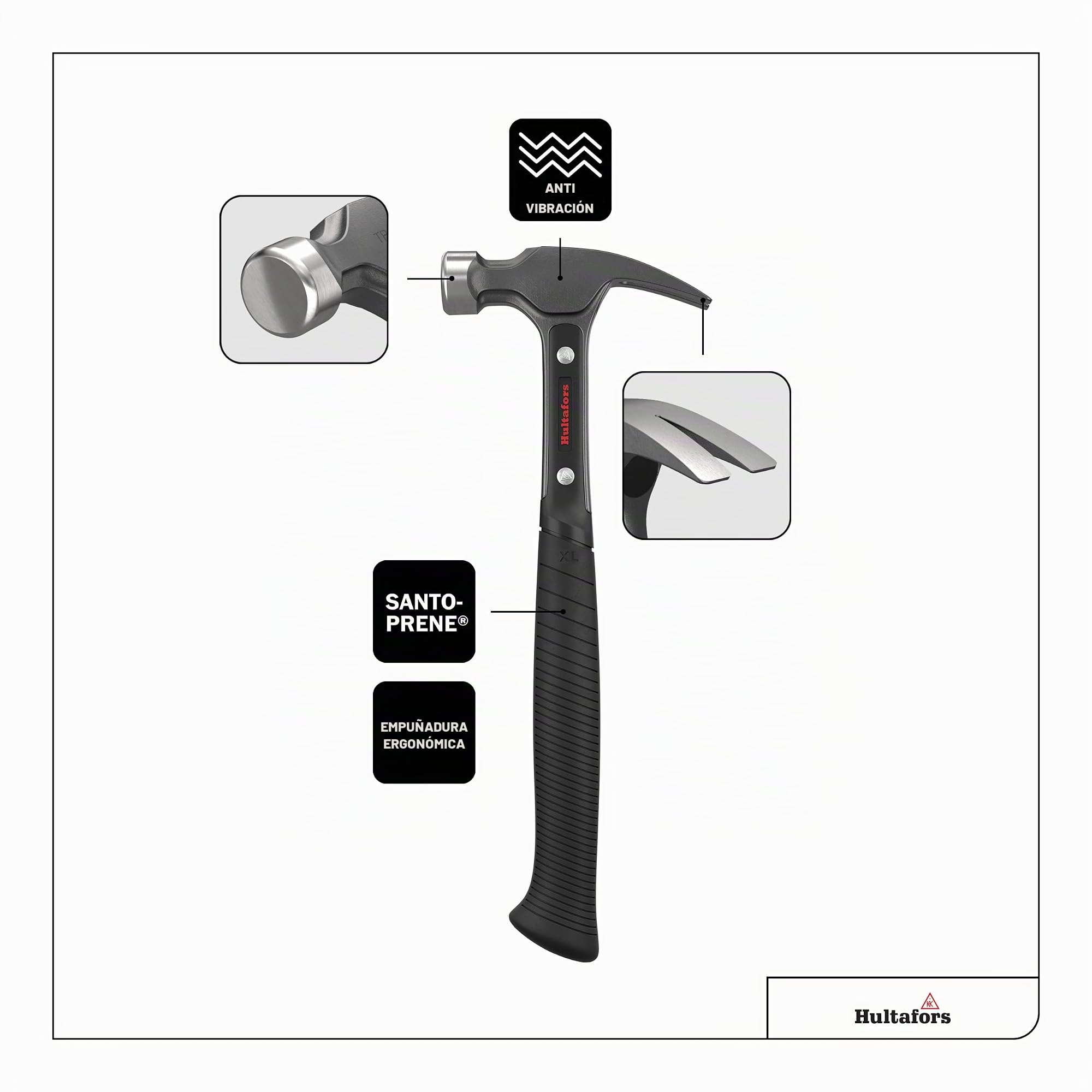 Hultafors HULTR16XL - Martillo de carpintero