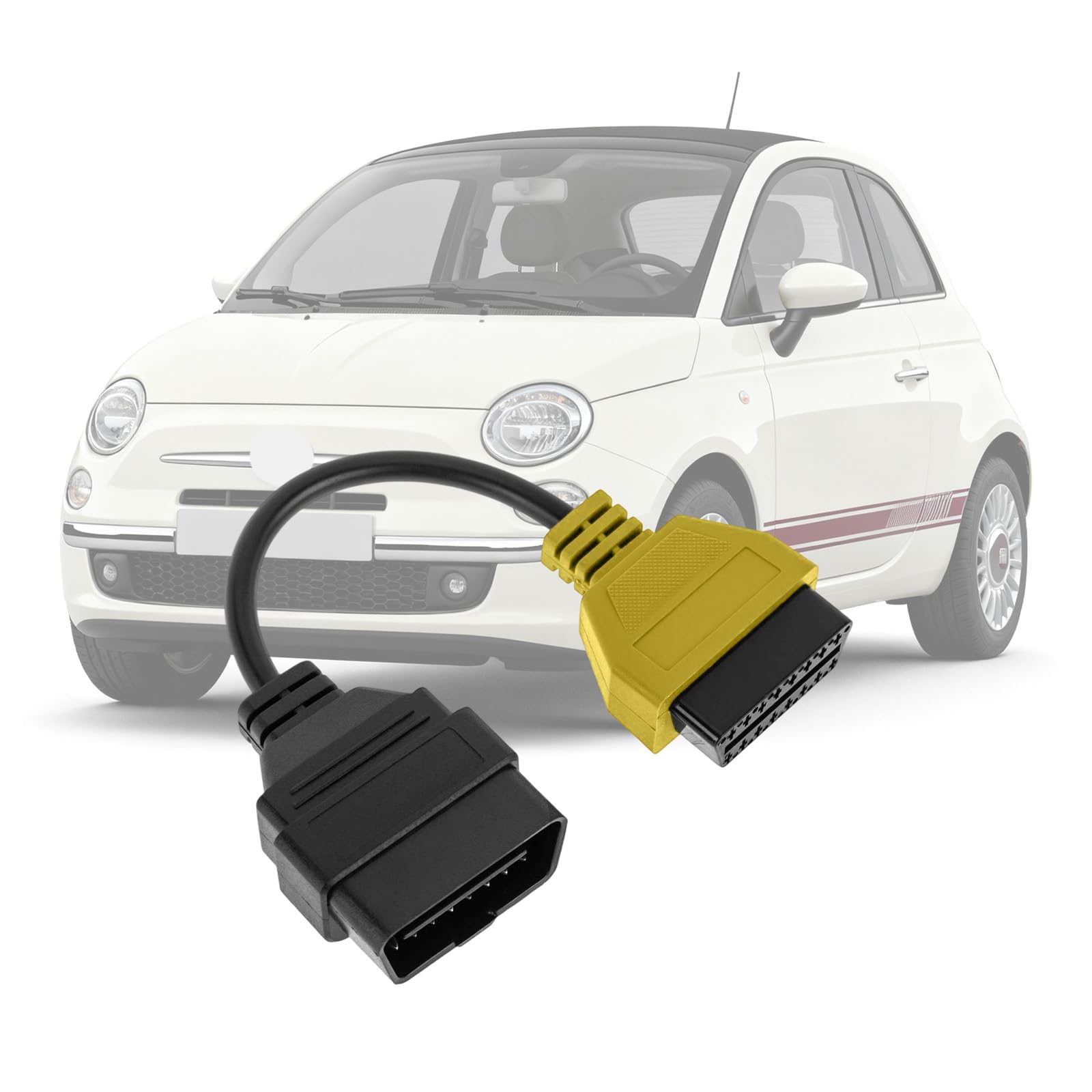 Cavo adattatore multiecuscan OBD2 A3 Giallo,per veicoli di serie di auto in Italia 'Can Service Reset Radio Seat Diagnostic,Fit for fiatecuscan obd,Scanner Cable Diagnostico Auto per Fiat