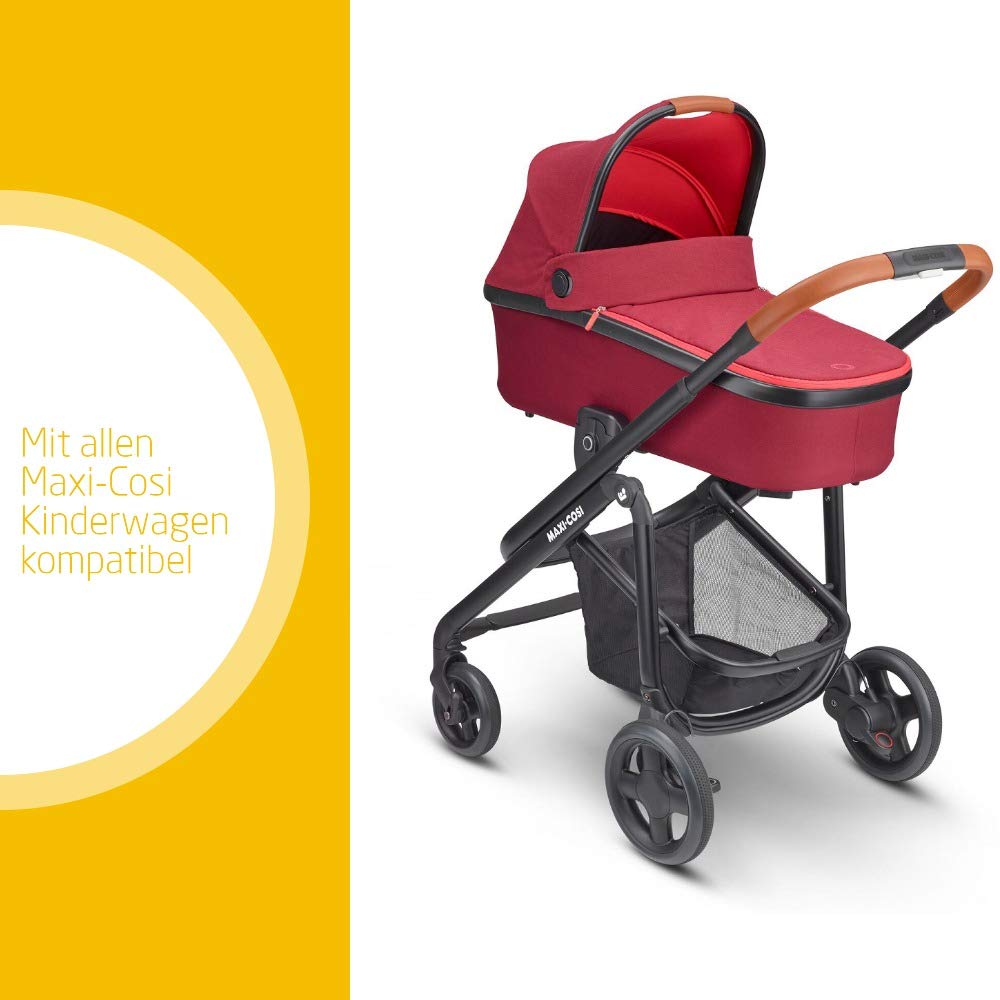 Maxi-Cosi Oria Babywanne, groß, bequem und federleichter Kinderwagenaufsatz, geeignet für Maxi-Cosi-Kinderwagen/Buggys, nutzbar ab der Geburt - 6 Monate, (ca. 0-9 kg), essential red