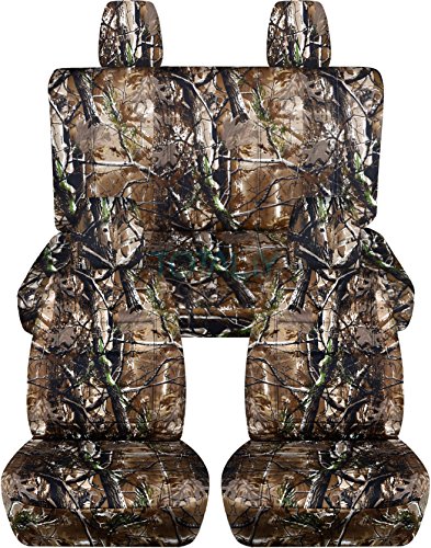 Totally Covers Compatible with 2011-2018 Jeep Wrangler JK Camo Seat Covers: Woods Camouflage - Full Set: Front & Rear (19 Prints) 2-Door/4-Door Complete Back Solid/Split Bench