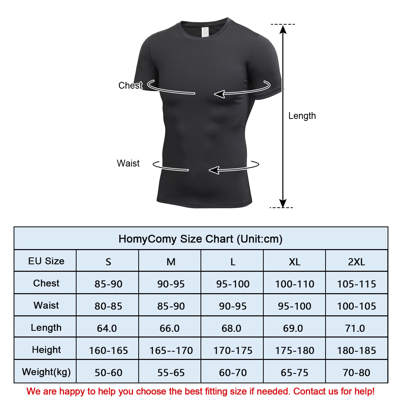 HomyComy Maglia a Compressione Uomo Maniche Corte T-Shirt Running Maglia Sportiva da Ciclismo Fitness