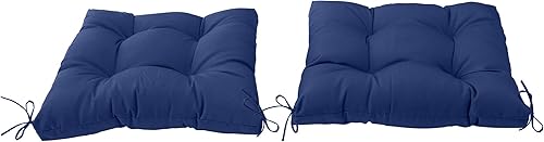 Miniatura 3 de QILLOWAY Cojín cuadrado para patio para interiores y exteriores, juego de 2,19 pulgadas (azul marino)
