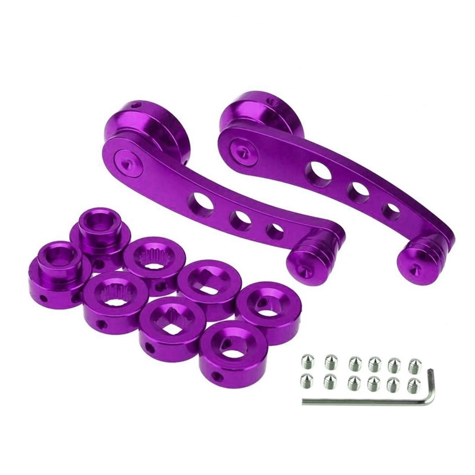 SAMWDK Glass Lifter 1Set Universal Car Window Handle Winder Riser Replacement Winder Crank Riser Window Handles Aluminum Alloy Car Window Regulator(Purple)