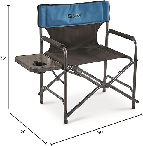 Miniatura 3 de Guide Gear Director's - Silla de campamento de gran tamaño, portátil, plegable, capacidad de 500 libras, color azulnegro