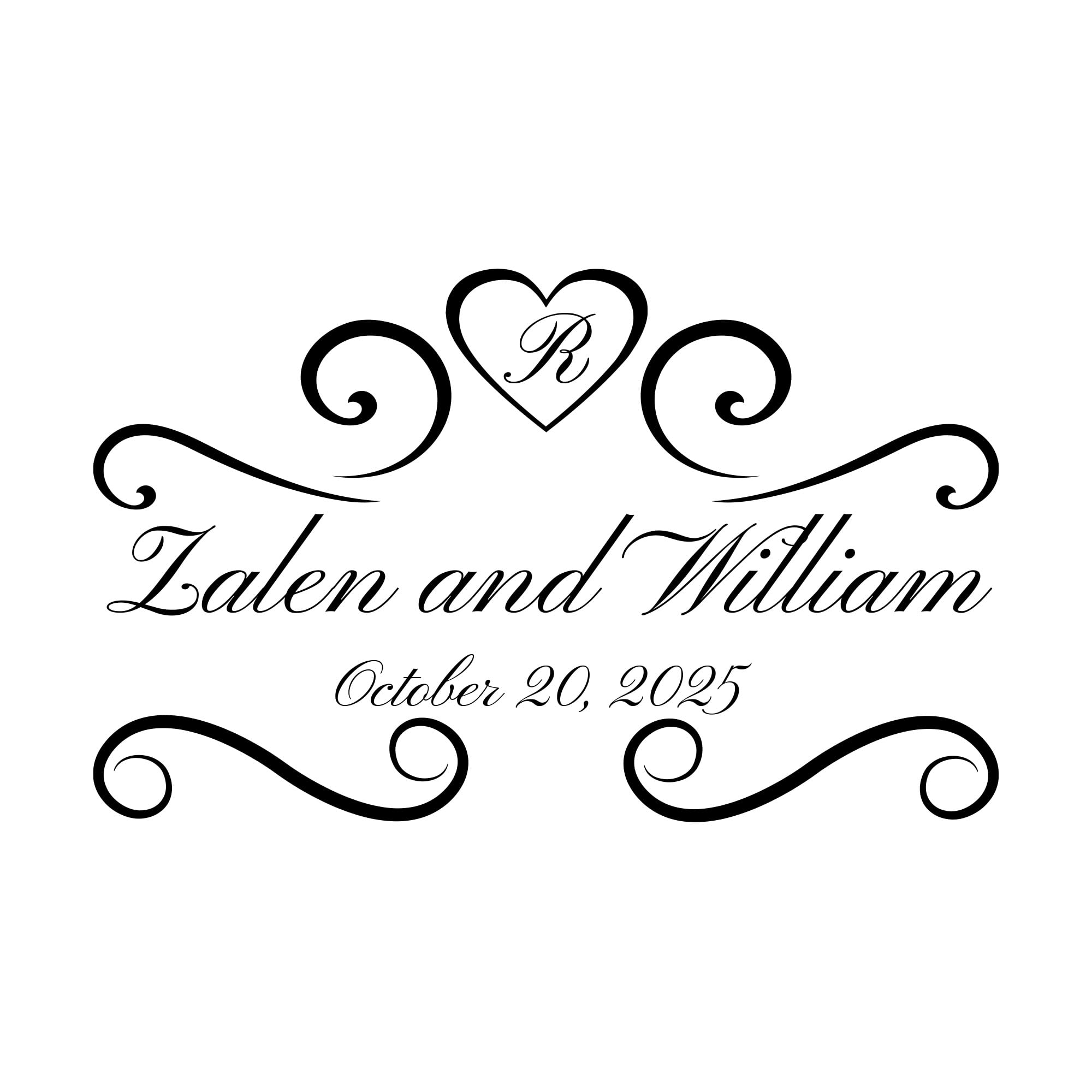 Wedding Dance Floor Decal - Personalized Wedding Monogram for Dance Floor - Reception Decor Vintage Wedding Decorations, Color and Size Available