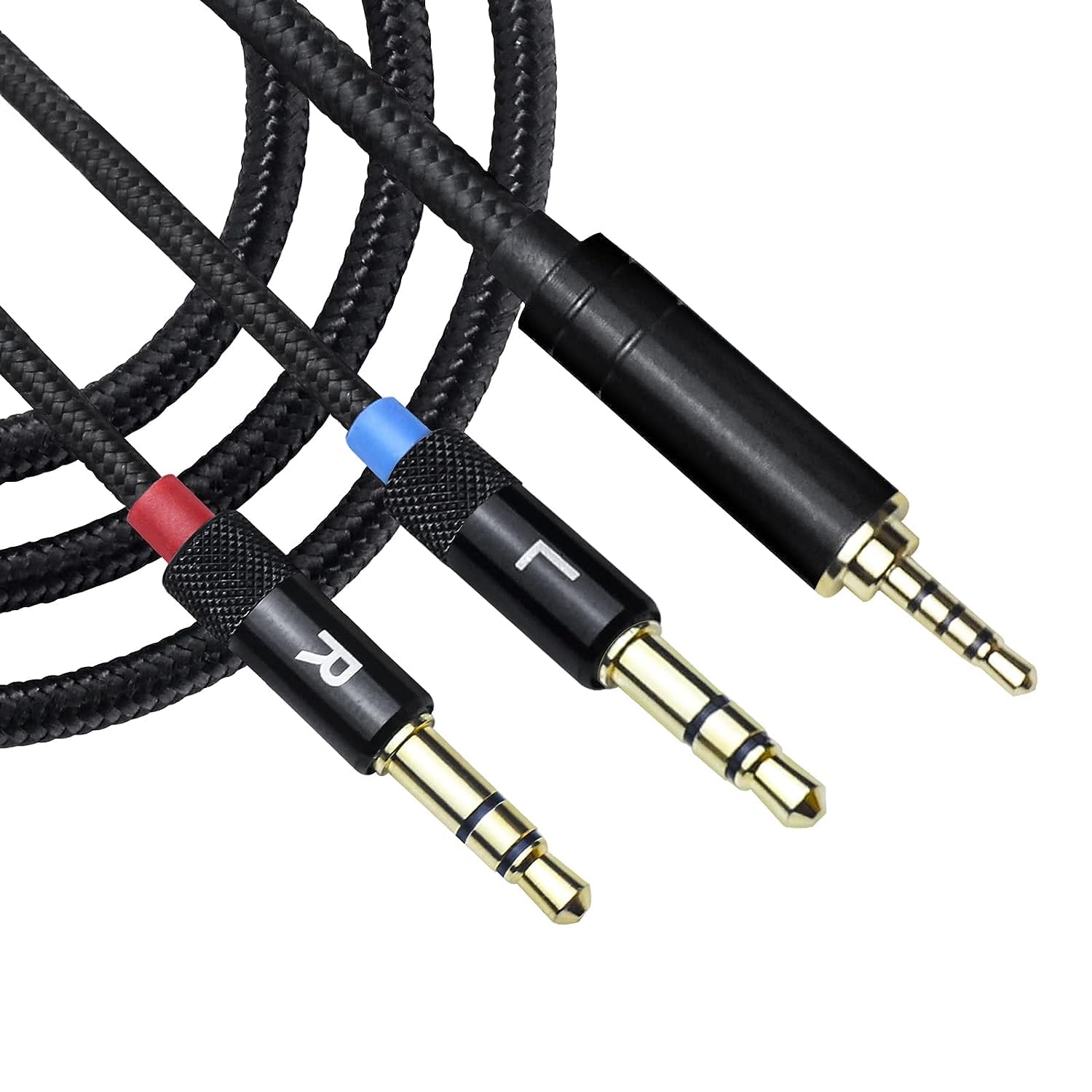AX 3,5 mm verbessertes Ersatz-Kopfhörer-Audiokabel für Sony MDR-Z7, Z5, Z7M2, Z1R, BeyerDYNAMIC T1, T5, Stereo 3,5 mm Stecker auf Dual 3,5 mm 4,3 ft