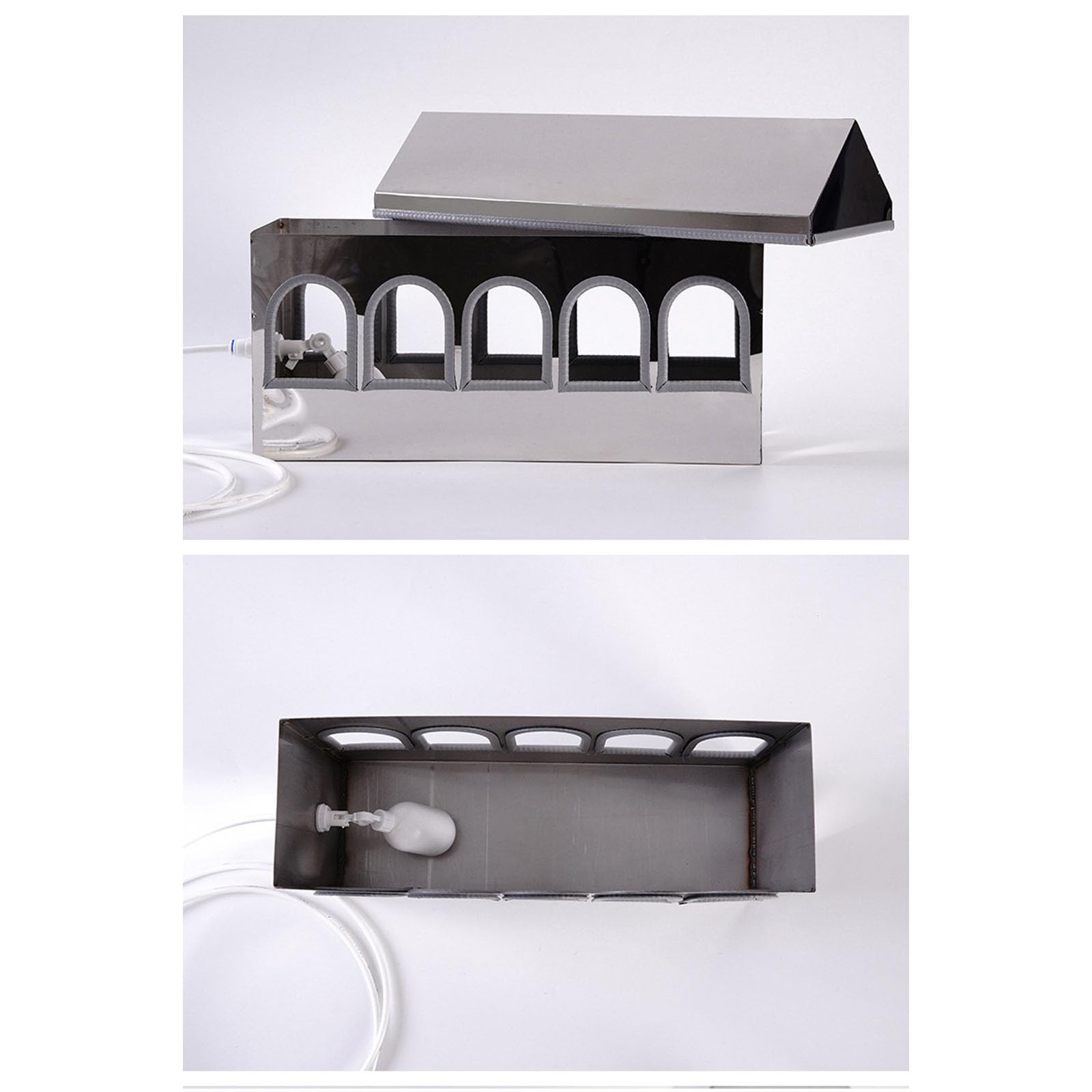 2 bebederos de pollo de acero inoxidable 304, diseño desmontable, flotador y bordes suaves para aves acuáticas seguras, bebedero automático de pollo para aves de corral