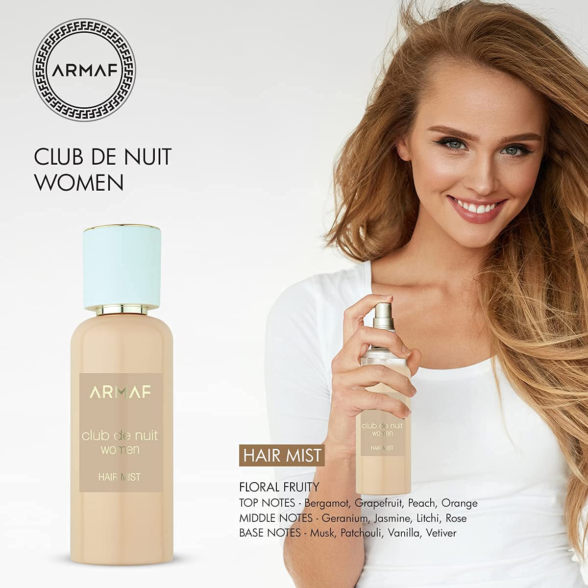 Armaf Parfum Club De Nuit Brume Cheveux Pour Femme 55 ml Parfum Tous types de Cheveux Sans Alcool Spray Parfums pour Femme