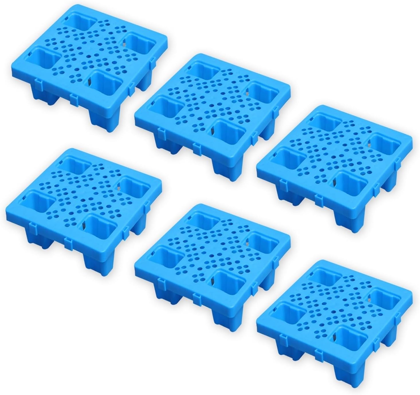 Plastic Pallet, Waterproof Storage Grid Pad, Lightweight Interlocking, 6pcs Breathable Grids Article Racks for Storage Balcony Camping, Easy to Stack(40X40X12CM)