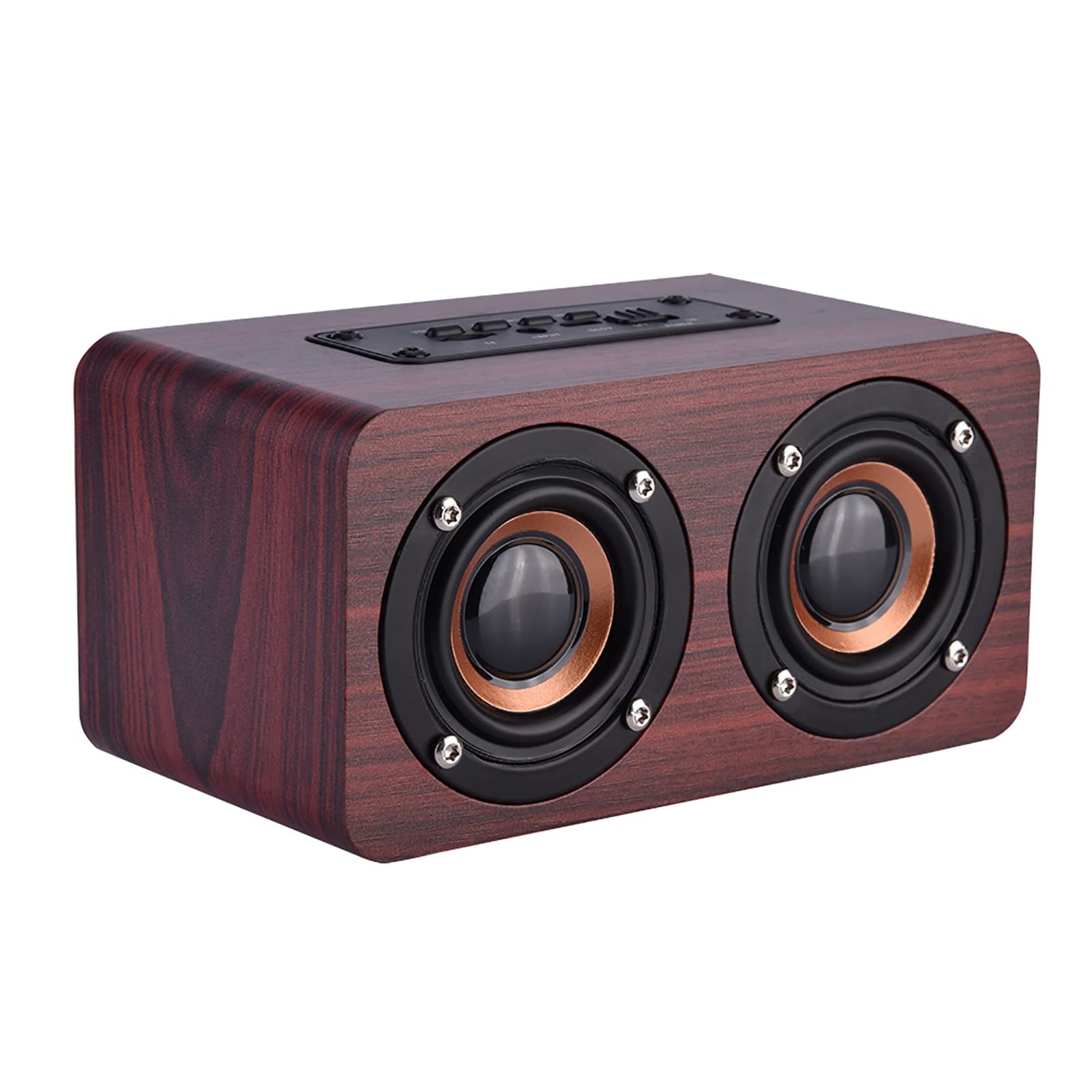 Fabater Mini Altoparlante Bluetooth Portatile in Legno, Altoparlante Stereo Wireless con 2 Trombe, Batteria da 1500 MAh, 8 Ore di Riproduzione, Doppi Driver, Bassi da 6 W, TF/AUX per Escursioni in