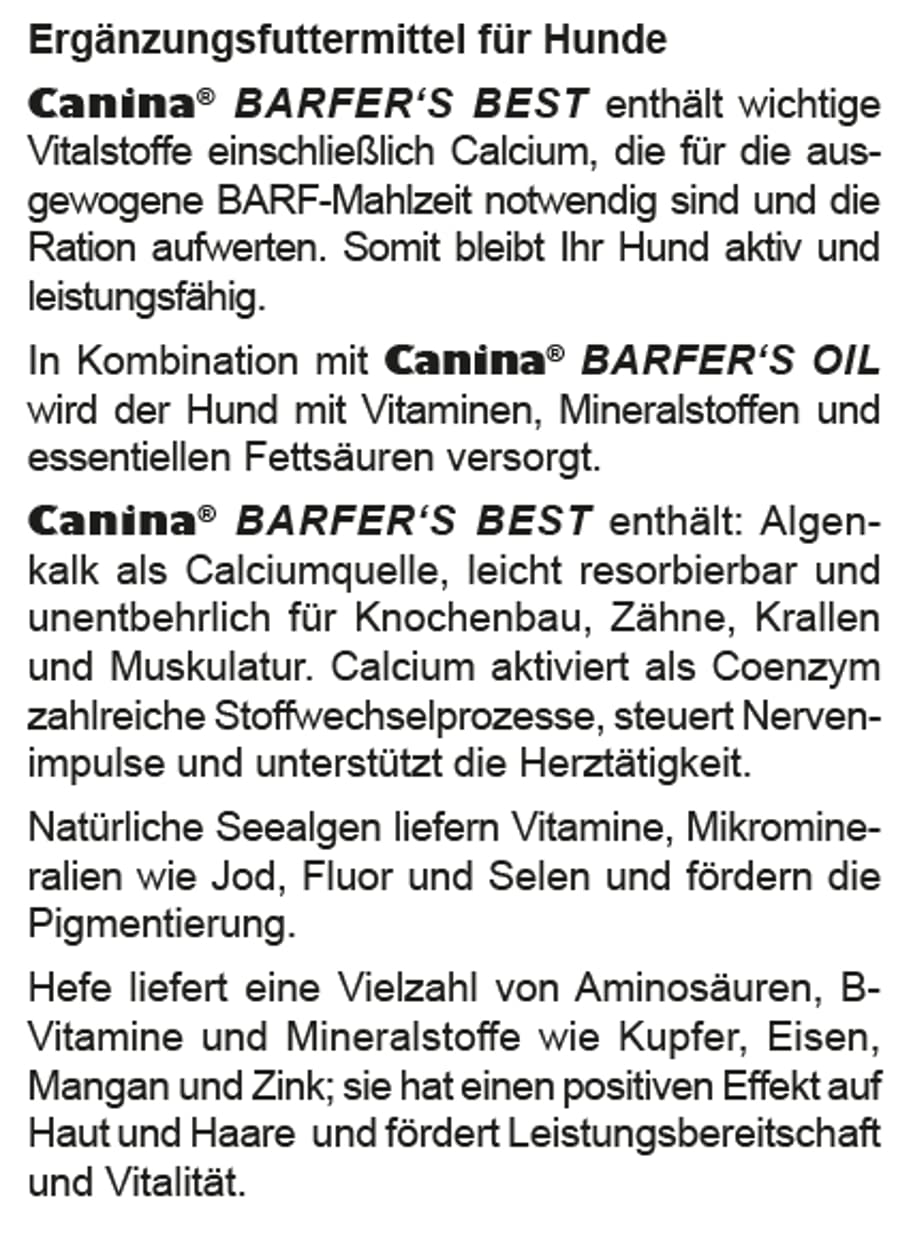 Canina Pharma Barfer's Best Junior, 850 g & Canina Barfer's Best, Nahrungsergänzung für Hunde, 1er Pack (1 x 2 kg)