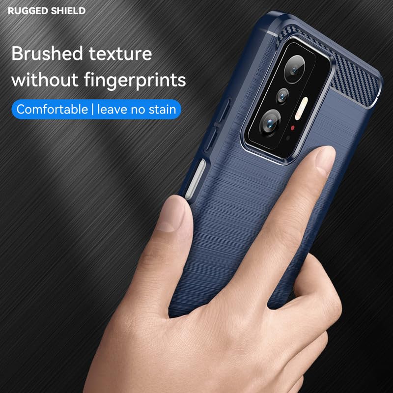 Image of Hybrid Carbon Fiber Back Case for Xiaomi Mi 11T / Mi 11T Pro (Blue)