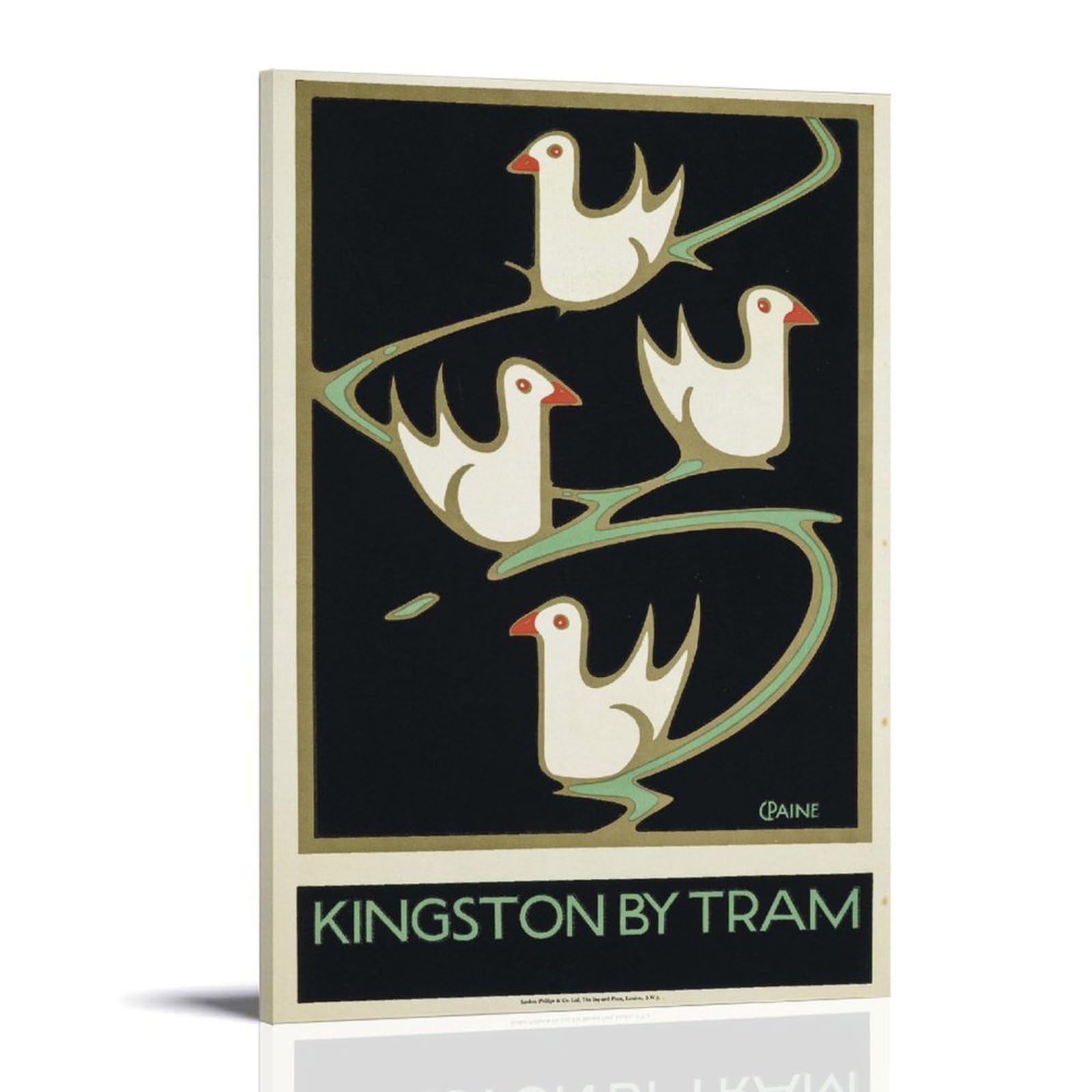 Charles Paine's Underground Group Kingston By Tram Travel Poster Stampa su Tela Decorazione Pittura Soggiorno Arte Murale Camera Da Letto Pittura Arte Pittura Moderna Home Boy Camera Stampa Pittore
