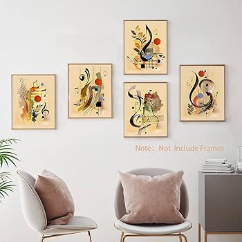 アート・デザイン・音楽 A collection of Antique print in Europe 10-piece Mid-century Modern Art Bundle, Music Motif Posters