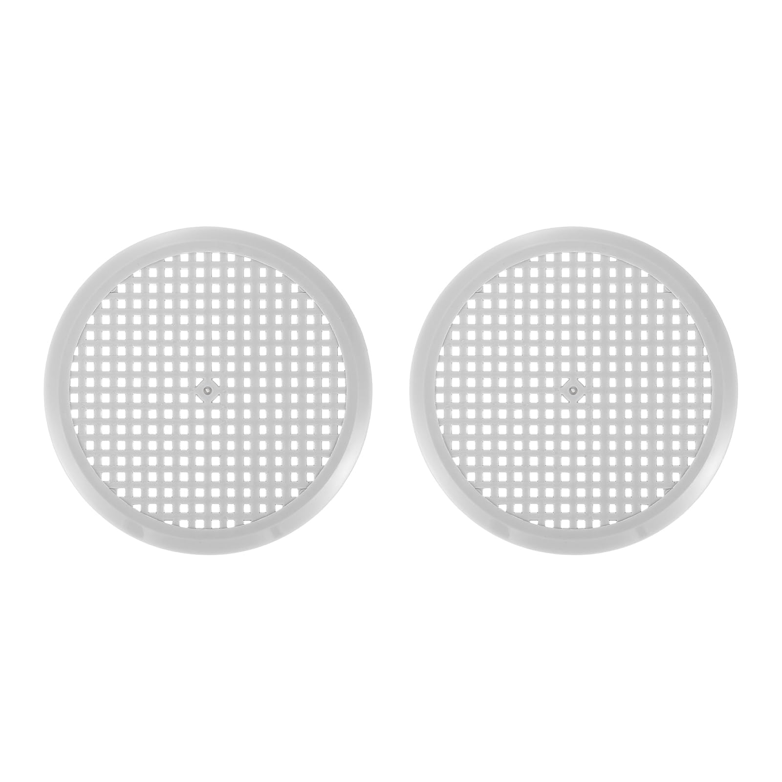 PATIKIL 3.9 Inch (100mm Openings) Round Air Vent Cover, 2PCS Plastic Circular Soffit Exhaust Vent Mesh Hole Ventilation Grille Cover for Bathroom Office Home Kitchen, Gray