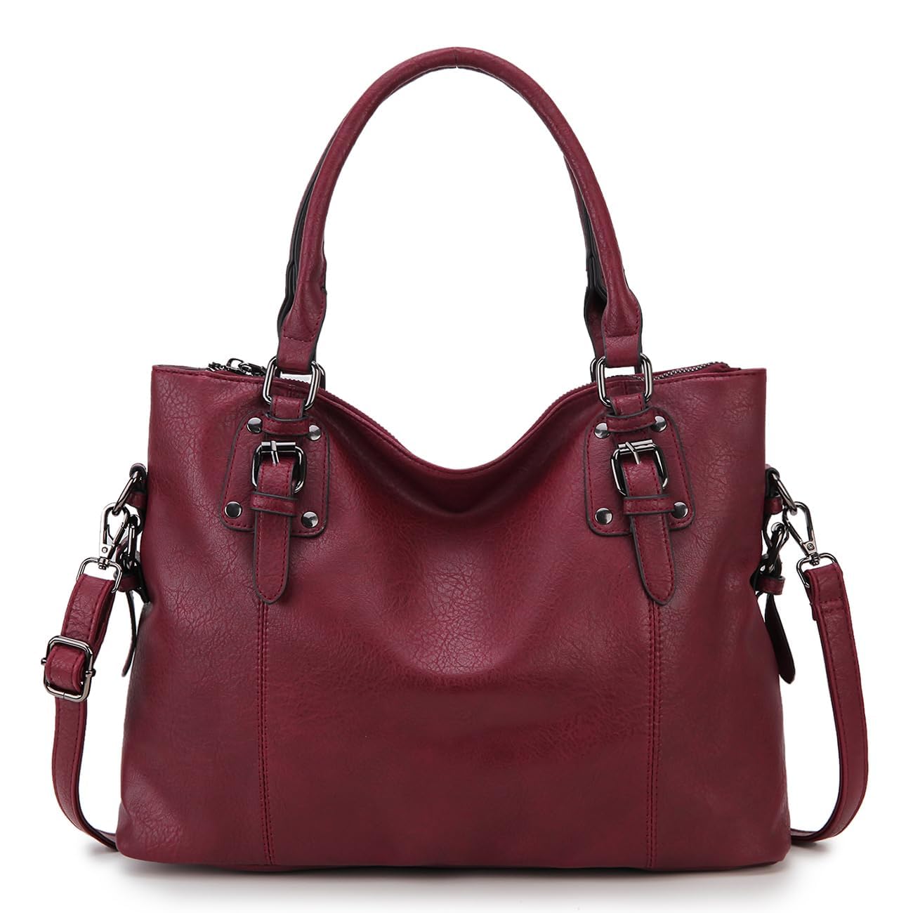 Sac à Main Femme en Cuir PU Sac Bandoulière Femme Hobo Cabas Fourre Tout Vintage, Grand Capacité Sangle Réglable pour Travail, Shopping, Voyage