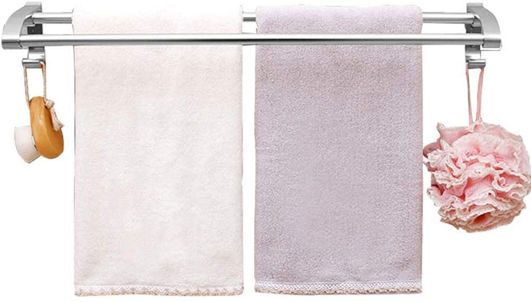Porte-serviettes punch gratuit anti-rouille pour carrelage de salle de bain