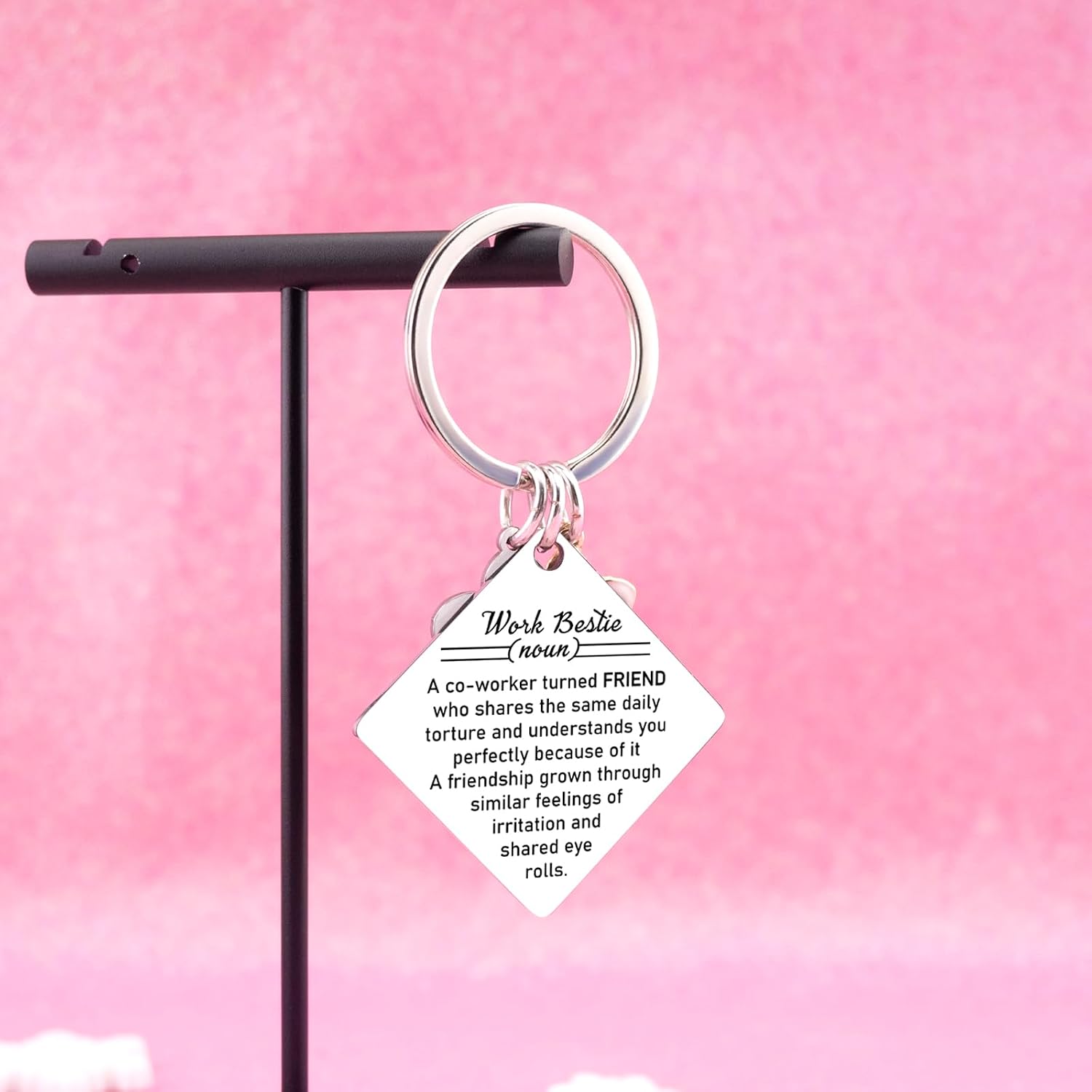 Work Besties Gifts for Women Funny Coworker Keychain Gifts for Women | Office Gift for Coworkers Going Away Farewell Retirement Keychain Gift Work Friendship Appreciation Present for Boss Friends