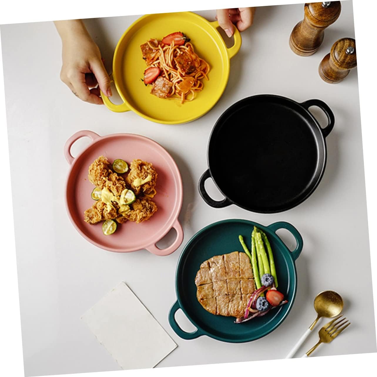 Mobestech Ceramic Barbecue Pan Baking Dish for Kitchen for Oven Use and Easy Cleaning for Pizza and Baking