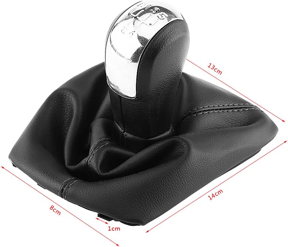 5 Speed Manual Gear Shift Knob Boot, Car Gear Shifter Knob Gaiter Stick Head Lever Cover for 2004-2012
