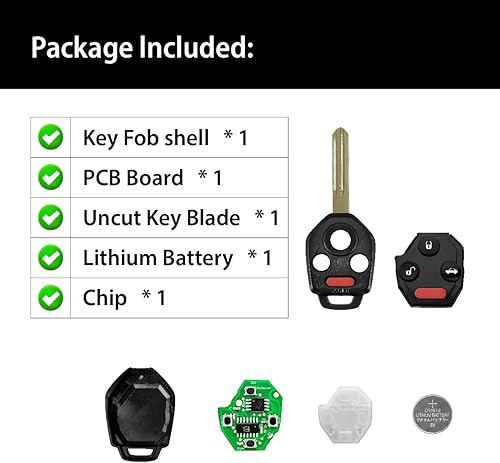 Miniatura 6 de Reemplazo para Subaru Forester Impreza STI XV Crosstrek Key Fob Control remoto CWTWBU766 4 botones 433MHz