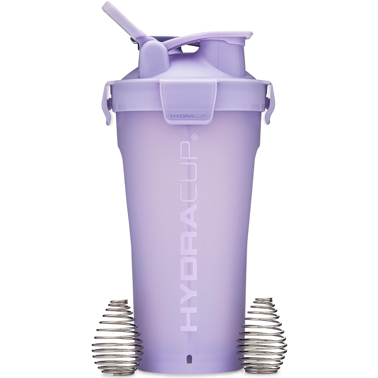 DualShaker Pro 32 oz Shaker Bottle for Protein Shakes, Shaker Cup w/Handle & Ball Blender Whisks, Dual Mixing Shaker Bottle with Storage, 2 in 1, for Travel To Go, BPA Free (Purple)