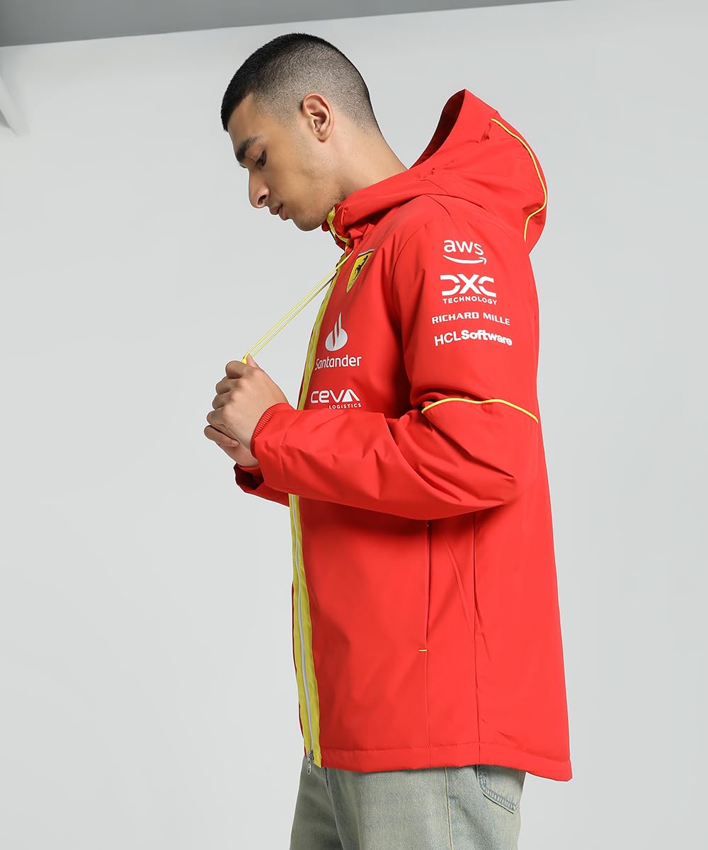 PUMA Scuderia Ferrari Men's 2024 Pro Rain Jacket - Red - XS