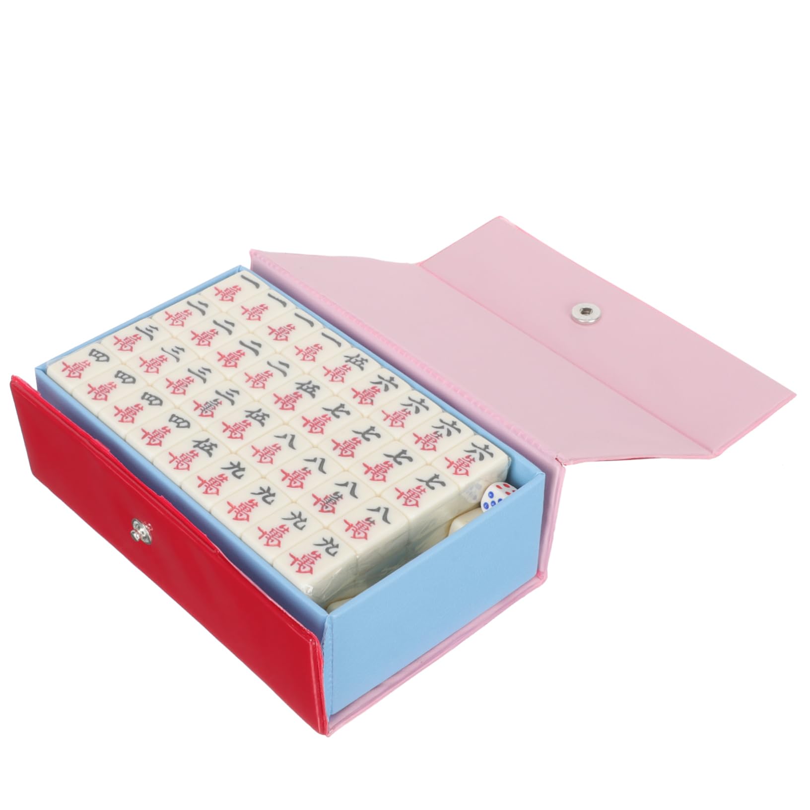 Hemoton Boys Mini Mahjong Game Set Travel Tin Lunch Box Retro Mahjong for Home Party Entertainment