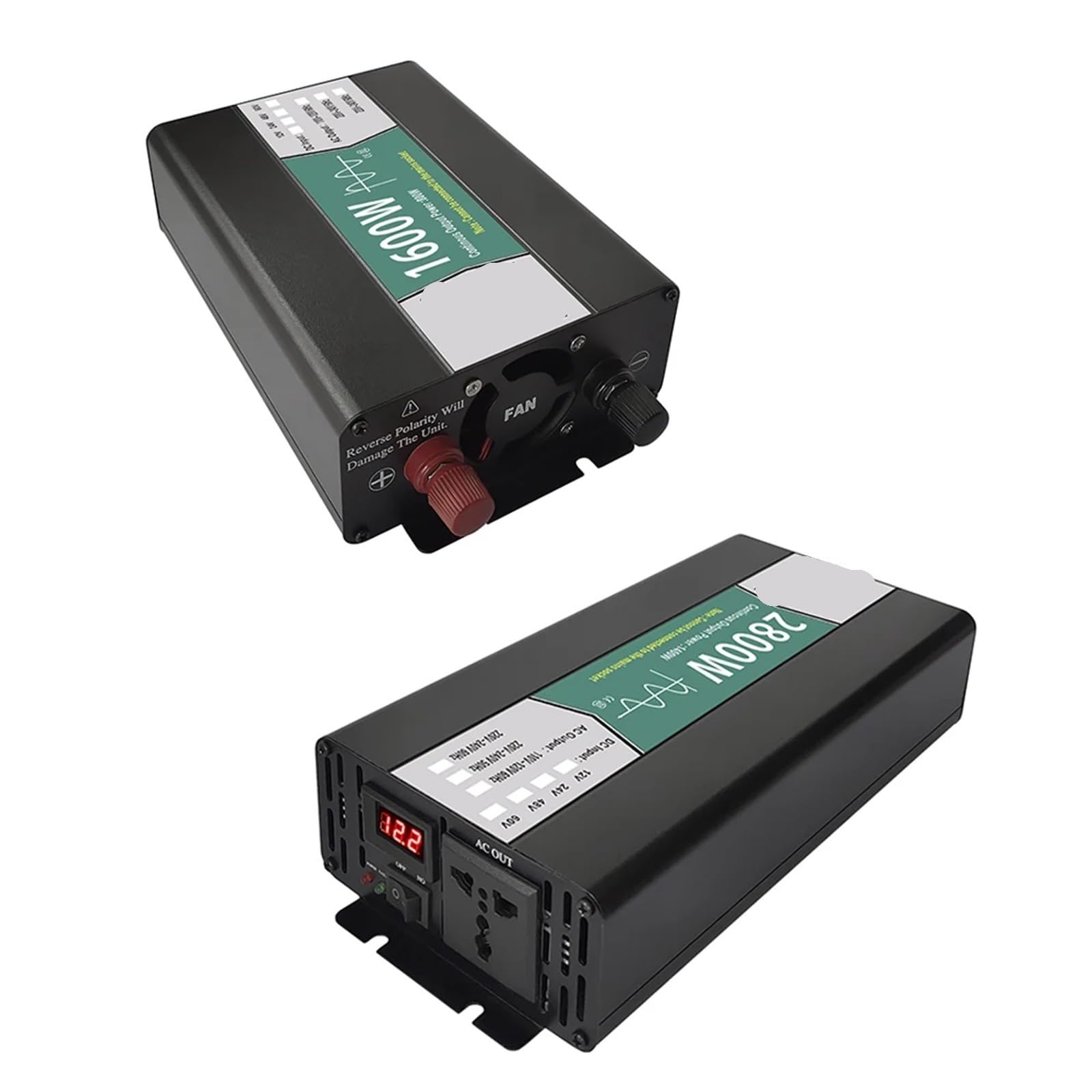 Mikroinwerter, Falownik sinusoidalny 12V 24V 48V 60V DC do AC 800W 1600W 2800W Przetwornica Przenośny pojazd Przetwornica częstotliwości(1600W,60V_240 60HZ)