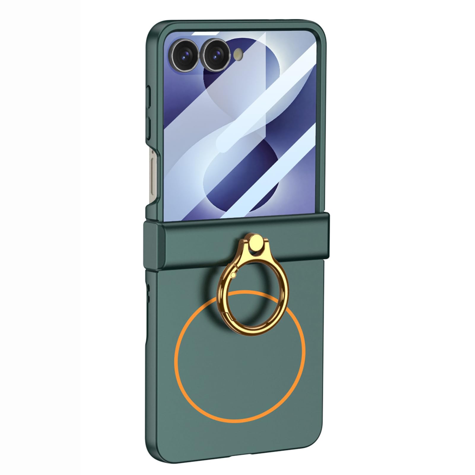 LUOTANL Hinge Case for Samsung Galaxy Z Flip 8, Small Screen Film Protector Slim Plating Ring Cover