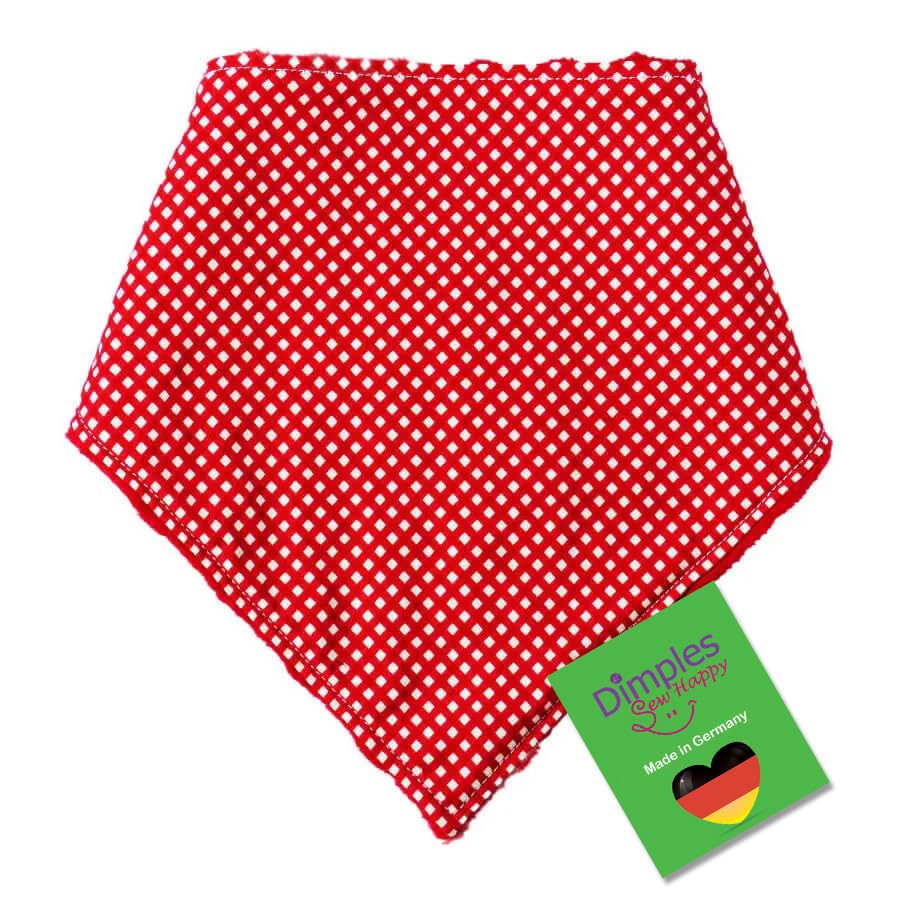 Bandana pour chien Dimples échiquier rouge et blanc 60cm pour chiot et chat