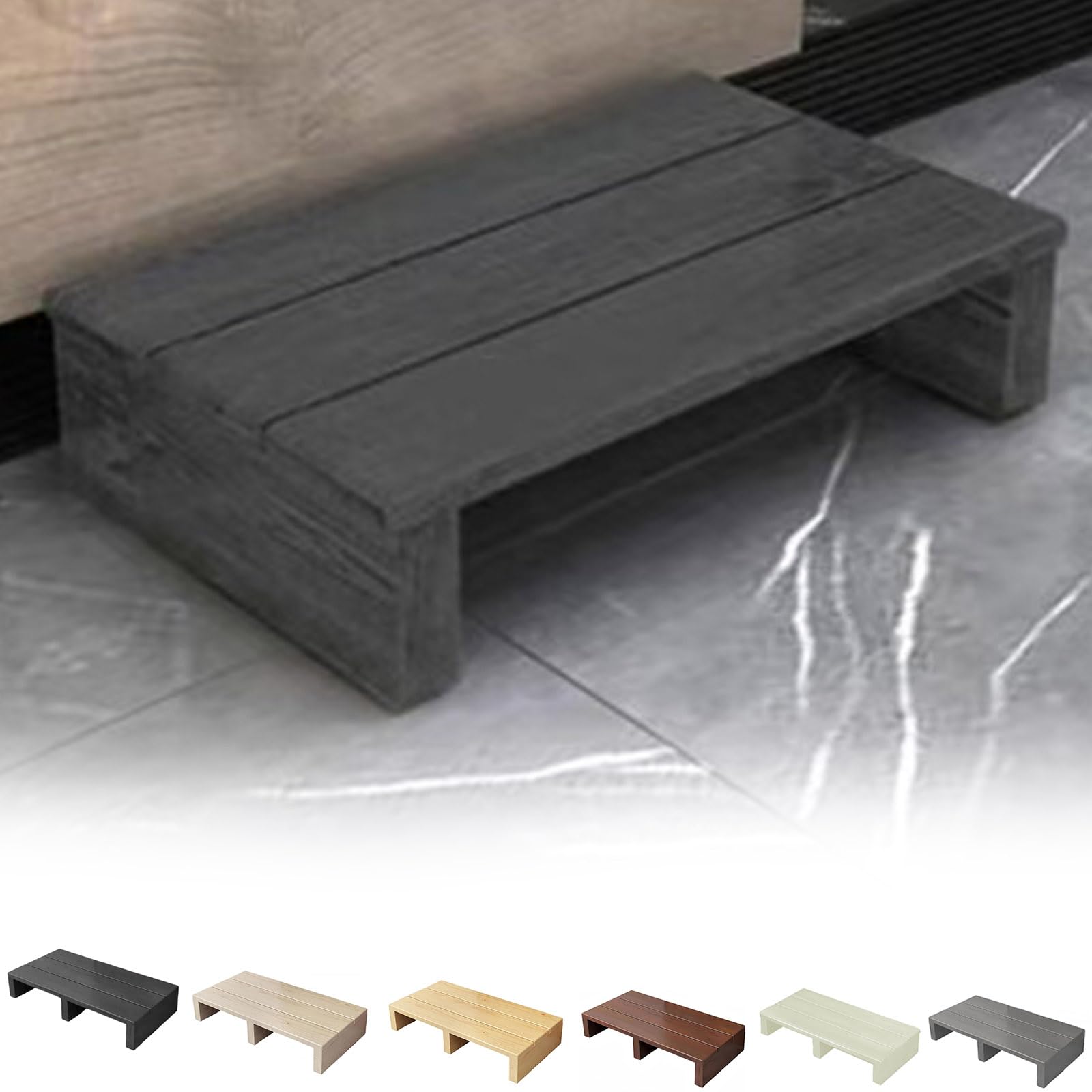 Pxkmouy Wooden Step Stool,Non-Slip Wooden Step Stool,Natural Wood Instant Height,11/15cm height,Entryway Step Stool,for bathroom,kitchen,bedside table and more,Lightweight,Durable,Anti-tipping