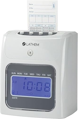 Miniatura 2 de Lathem 400E-KIT - Kit de reloj electrónico de alimentación superior, color gris, 8.5 x 7.4 x 5 pulgadas (400EKIT)