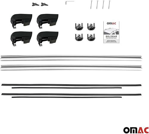 Miniatura 9 de OMAC Portaequipajes con cerradura para Mazda CX-90 2024, color gris, 2 piezas antirrobo para viajes, kayak, canoa, surf, esquí, snowboard, camping