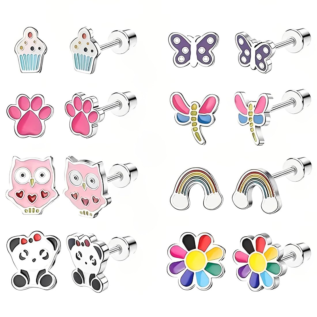 51 Orecchini Per Bambine | Acciaio Inox Ipoallergenico | Animali, Fiori, Stelle - Foto 3